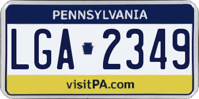 PA license plate LGA2349