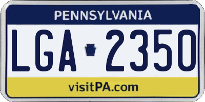 PA license plate LGA2350