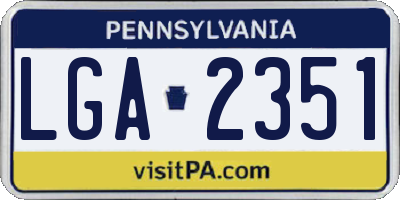 PA license plate LGA2351