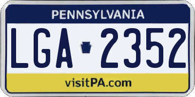 PA license plate LGA2352