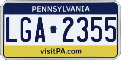 PA license plate LGA2355