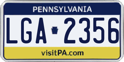 PA license plate LGA2356