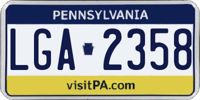 PA license plate LGA2358