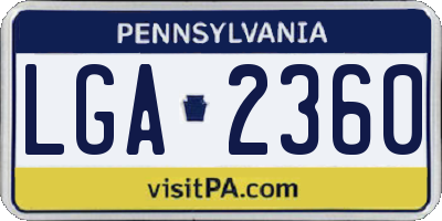 PA license plate LGA2360