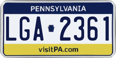 PA license plate LGA2361
