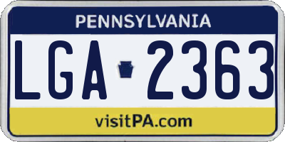 PA license plate LGA2363