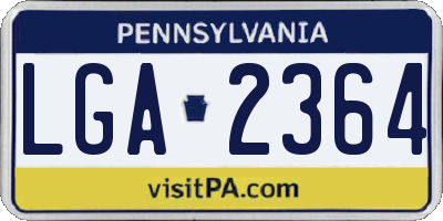 PA license plate LGA2364