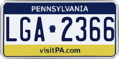 PA license plate LGA2366