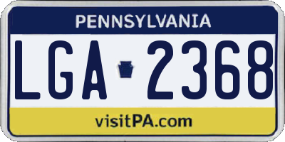 PA license plate LGA2368