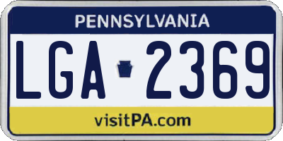 PA license plate LGA2369