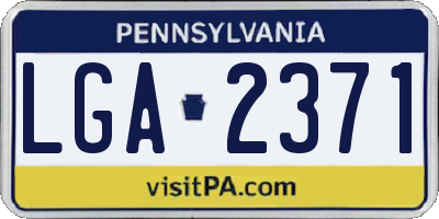PA license plate LGA2371