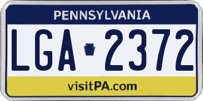 PA license plate LGA2372