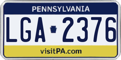 PA license plate LGA2376