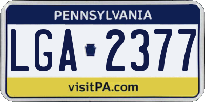 PA license plate LGA2377