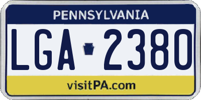 PA license plate LGA2380