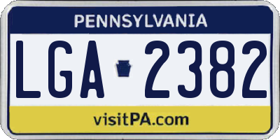 PA license plate LGA2382