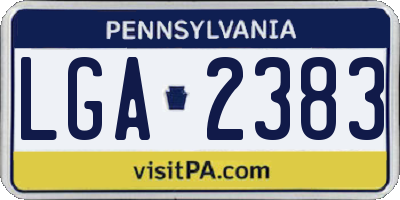 PA license plate LGA2383