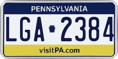 PA license plate LGA2384