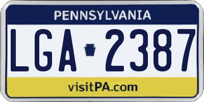 PA license plate LGA2387