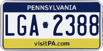 PA license plate LGA2388