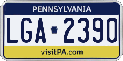 PA license plate LGA2390