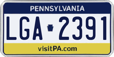 PA license plate LGA2391