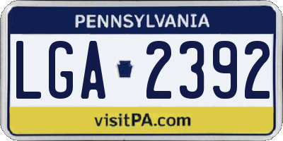 PA license plate LGA2392