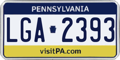 PA license plate LGA2393