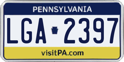 PA license plate LGA2397