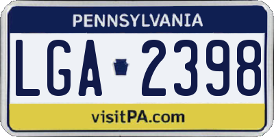 PA license plate LGA2398