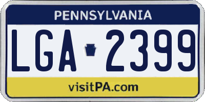 PA license plate LGA2399