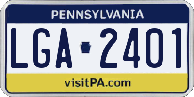 PA license plate LGA2401