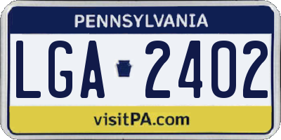 PA license plate LGA2402