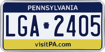 PA license plate LGA2405