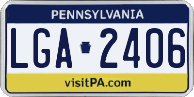 PA license plate LGA2406