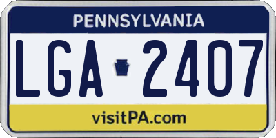 PA license plate LGA2407