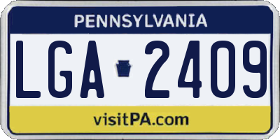 PA license plate LGA2409