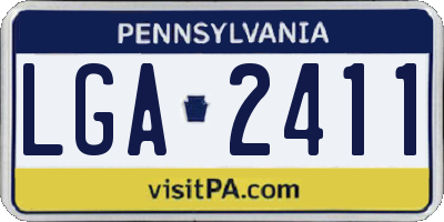 PA license plate LGA2411