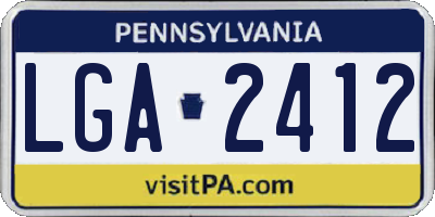 PA license plate LGA2412