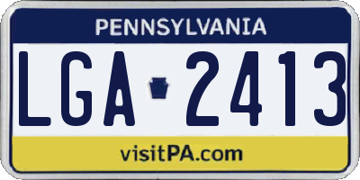 PA license plate LGA2413