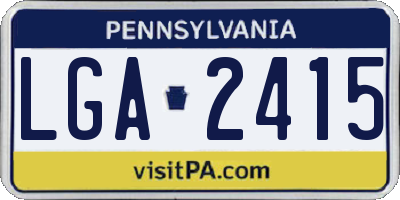 PA license plate LGA2415