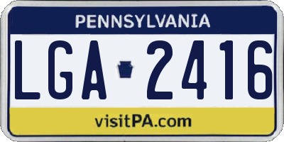 PA license plate LGA2416