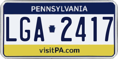 PA license plate LGA2417