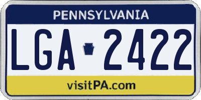 PA license plate LGA2422