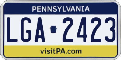 PA license plate LGA2423