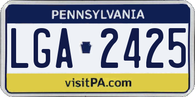 PA license plate LGA2425