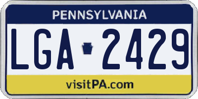 PA license plate LGA2429