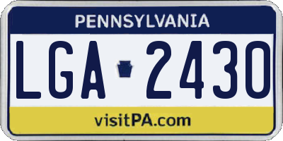 PA license plate LGA2430