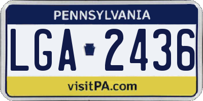 PA license plate LGA2436