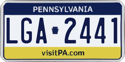 PA license plate LGA2441